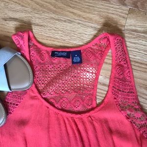 Tops - ✨ Coral High Low tank with crochet detailing ✨ Tops - ✨ Coral High Low tank with crochet detailing ✨
